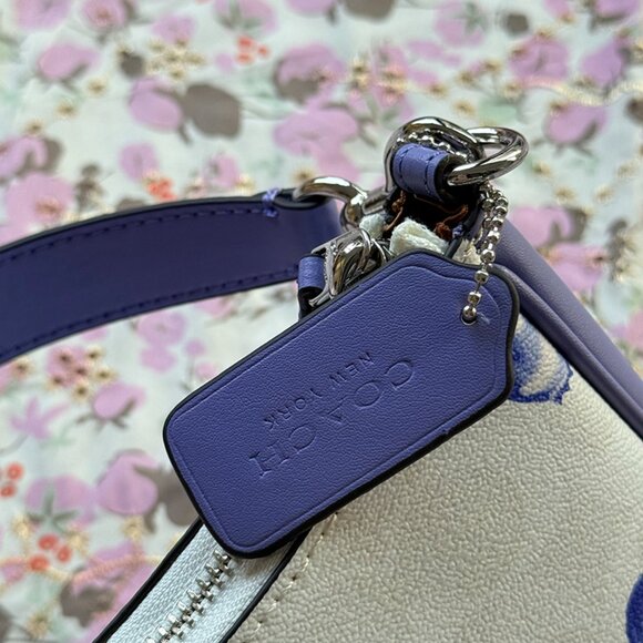 Coach Leather Handbag Blueberry Print - Picture 4 of 8